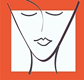 Illustration eines Gesichtes, spitz spitze Gesichtsform, Styling
