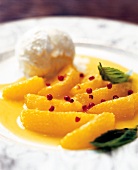 Close-up of oranges garnished with pepper