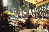 People at street cafe, Cours Mirabeau, Aix-en-Provence, France