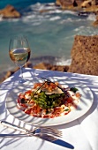 Summer salad with prawns, Mallorca