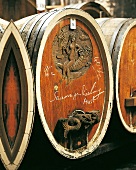 Verziertes Weinfaß mit Saumagen Riesling Auslese von Bernd Philippi