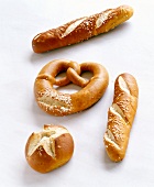 Pretzel and lye roll in various shapes