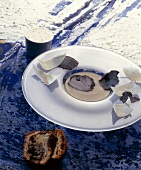 Artichoke soup with black truffle and mushroom brioche