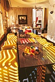 Interior of Hotel W Lounge in colourful style mix, Los Angeles, USA
