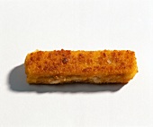 Close-up of fish fingers on white background