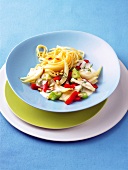 Pasta and vegetables in bowl