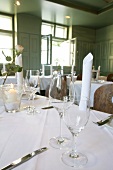 Tables laid in restaurant, Austria