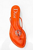 Orangene Sandalen von Dior, aus Lackleder