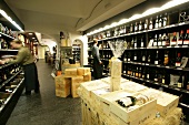 Interiors of wine shop in Germany, blurred motion