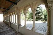 View of colonnade in hotel