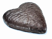 Lebkuchen in Herzform mit Schokolade überzogen
