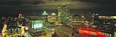 View of cityscape at night in Montreal, Quebec, Canada