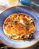 Cannelloni mit Hähnchen-Pilz-Füllung Nudelgericht