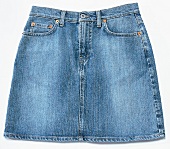 Jeans-Minirock in Used-Look, blau, Freisteller