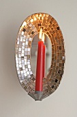 Mirror holder with lid candle