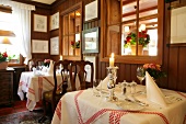 Tables laid in restaurant, Germany