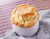 Chicken and mushroom souffle in cake case