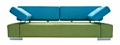 Sofa mit Armlehnen und Rückenteil mit Bezug in grün und türkis