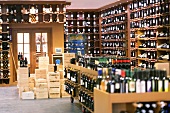 Interior of La Vinoteca wine shop in Mallorca, Spain