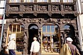 Facade of old half-timbered Krummelsches house, Wernigerode, Germany