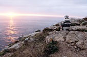 Sonnenuntergang am "Ende der Welt" in Spanien, Galicien, Jakobsweg