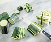 Sliced zucchini strips