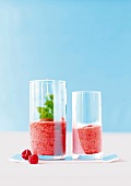 Close-up of two glasses of berry mix