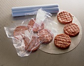 Burger frikadellen in freezer bag