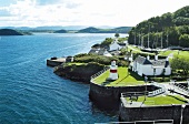 View of village Crinan at the mouth of the Crinan Canal, Scotland