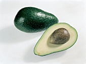 Buch der Exoten, Freisteller: Avocado, "Fuerte", grün, oval