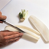 Gemüse aus aller Welt, Rettich in Streifen schneiden, Messer, Step2