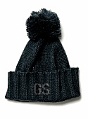 Close-up of black woolly hat on white background