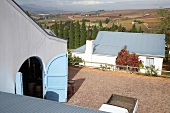 View of Meinert Winery and vineyard in background, South Africa