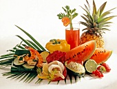 Zusammenstellung: Frisches Obst und Gemüse