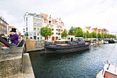 View of Frederiksholm canal and houses in Christianshavn, Copenhagen, Denmark