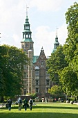 View of Rosenborg Castle with garden in Copenhagen, Denmark
