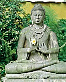 Buddha aus Sandstein, Glücksbringer, Figur, asiatisch, Meditation