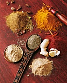 Various Indian spices consists of garam masala and turmeric