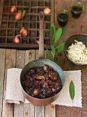 Braised wild boar ragout with dried plums