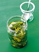 Lemon and pickles in jar