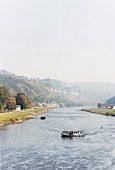View of Elbe river and mountains