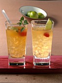 Two Mai Tai cocktails with rum