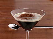 Close-up of Mocha martini in glass