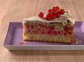 Piece of ronen currant cake in serving dish