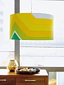 Retro style yellow and green hanging lamp