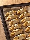 Close-up of baked biscuits on tray, step 5