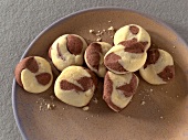 Marble biscuits on plate