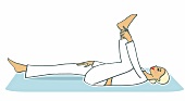 Illustration, Hormon-Yoga-Übung 4 E, Sthambasana