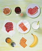 Kalorien-Sparbuch, Erd- nüsse, Wein, Fleisch, Wurst, Fisch