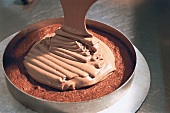 Buch der Schokolade, Mousse Step 3: Mousse auf Tortenboden geben
